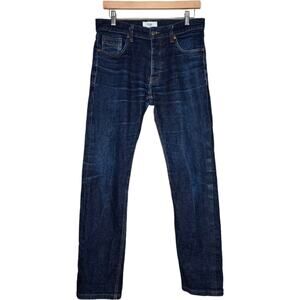 Folk Dark Wash Selvedge Straight Leg Slim Fit‎ Jeans Size 34W